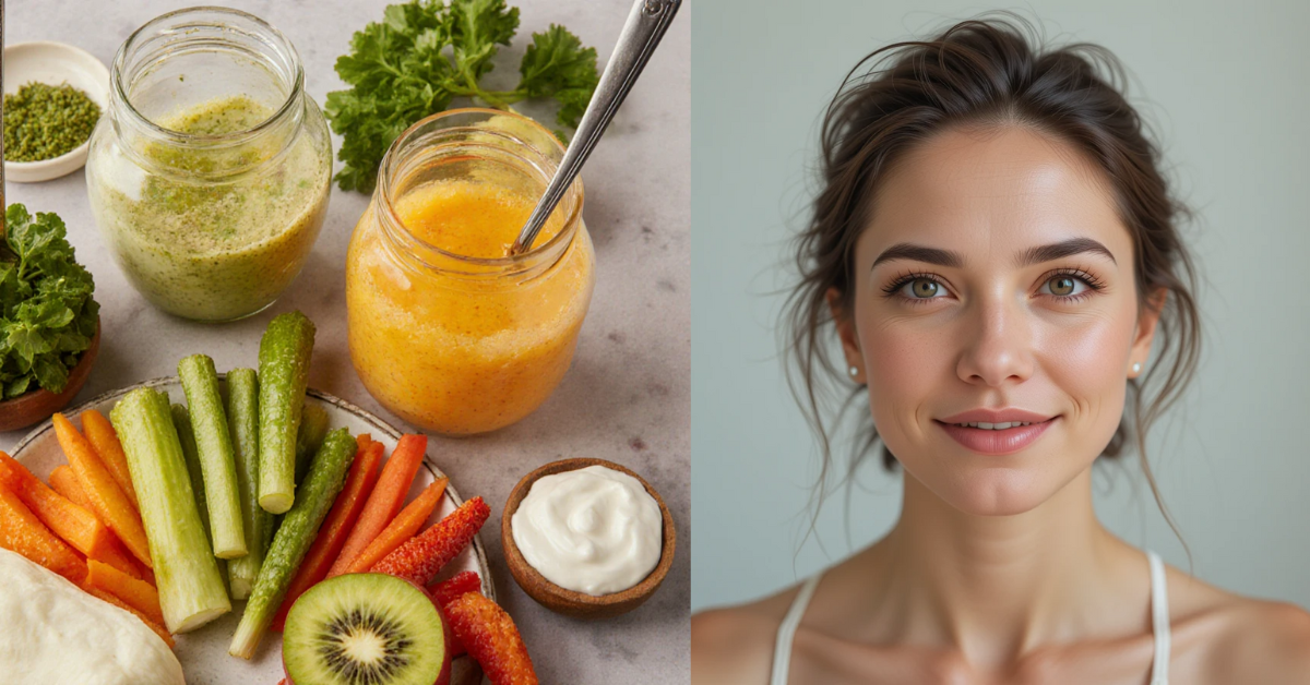 Gut health for radiant skin connection showing the gut-skin axis relationship