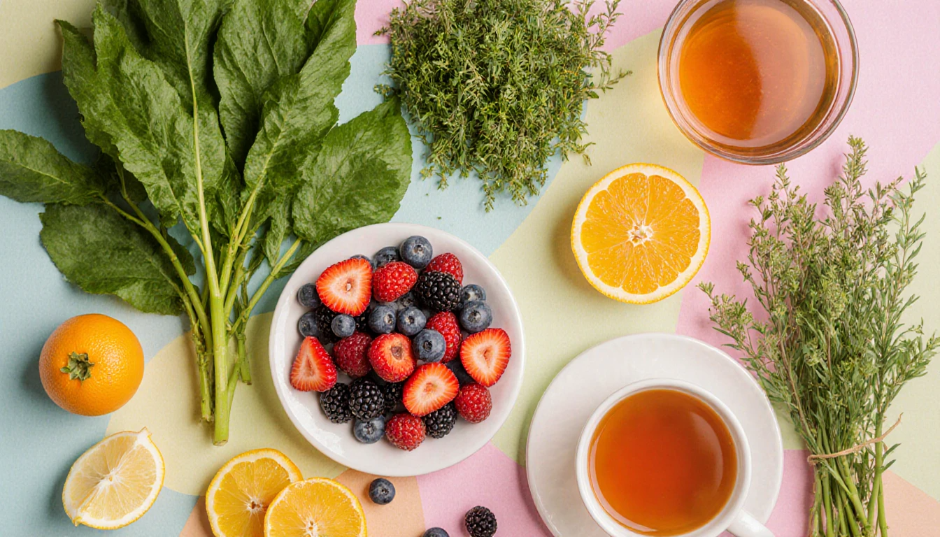 Colorful spring produce for a gentle spring detox