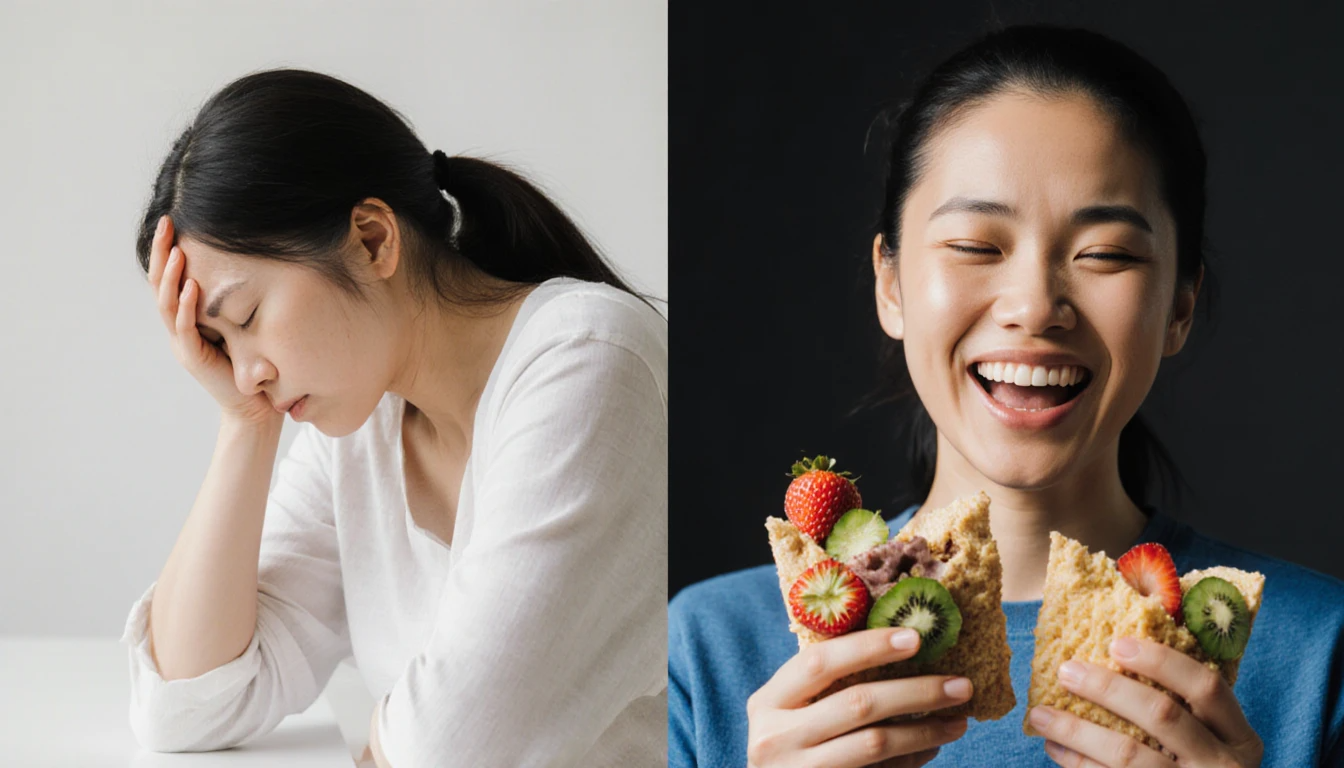 Before and after 3PM slump survival transformation for women over 35