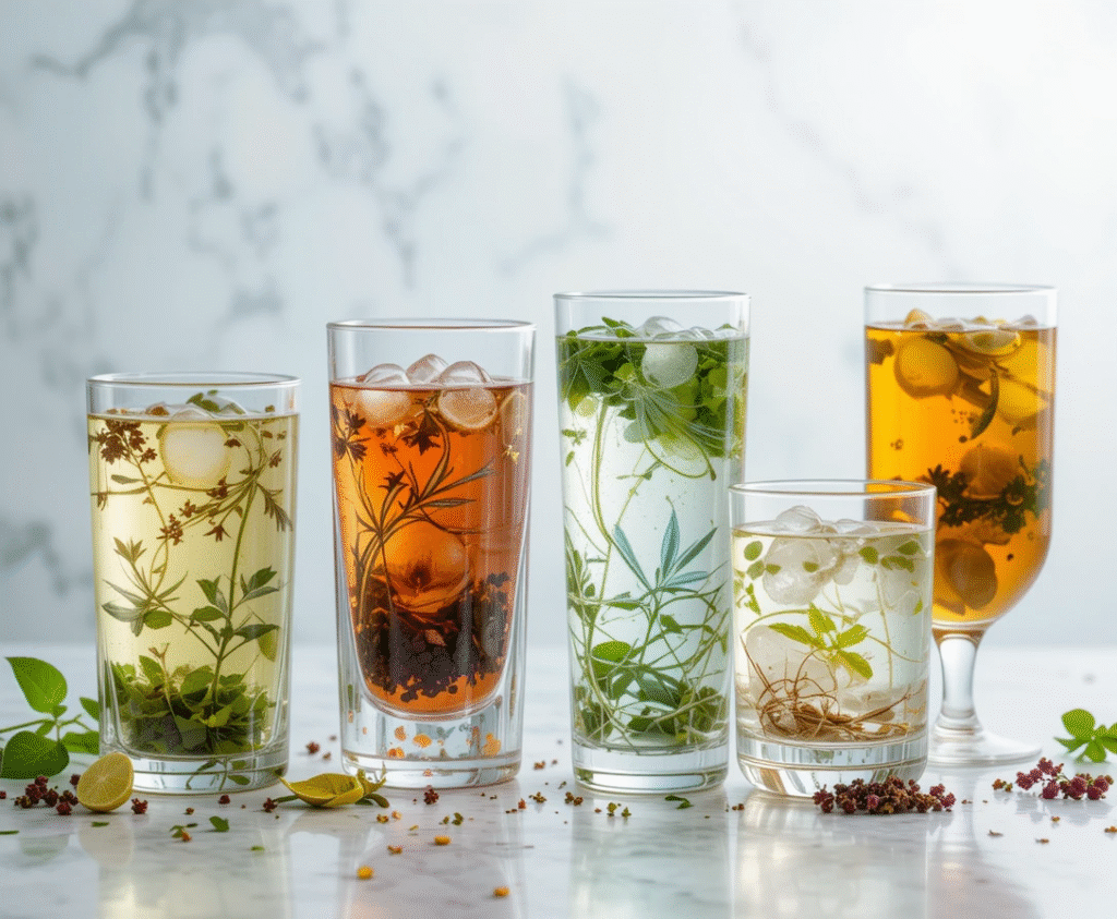 Hydrating herbal teas and infused waters for natural afternoon energy boost